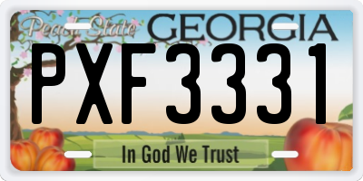GA license plate PXF3331