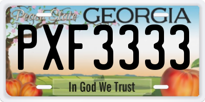 GA license plate PXF3333