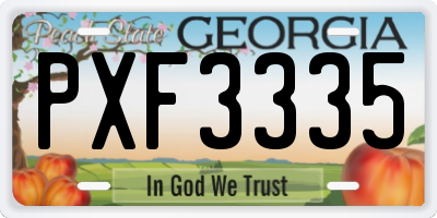 GA license plate PXF3335