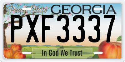 GA license plate PXF3337