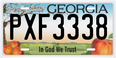 GA license plate PXF3338