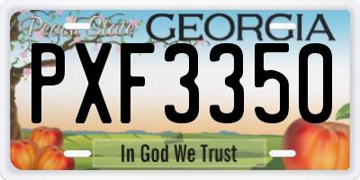 GA license plate PXF3350