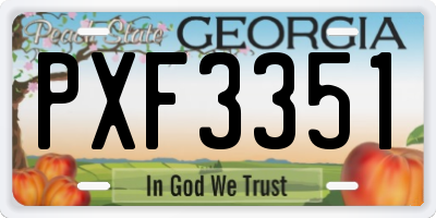 GA license plate PXF3351