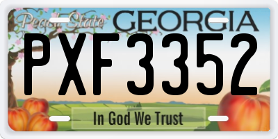GA license plate PXF3352
