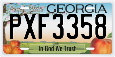 GA license plate PXF3358