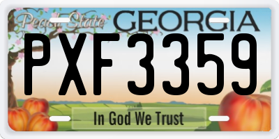 GA license plate PXF3359
