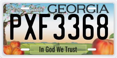 GA license plate PXF3368