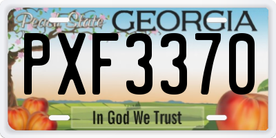 GA license plate PXF3370