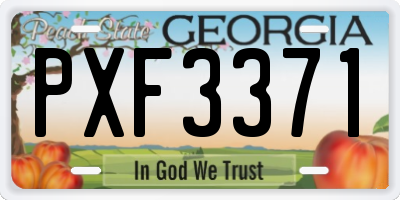GA license plate PXF3371