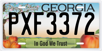 GA license plate PXF3372