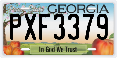 GA license plate PXF3379