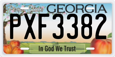 GA license plate PXF3382