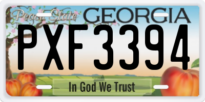 GA license plate PXF3394