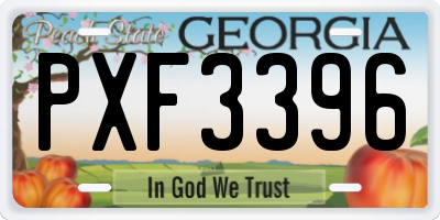 GA license plate PXF3396