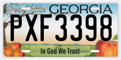 GA license plate PXF3398