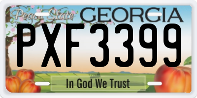 GA license plate PXF3399