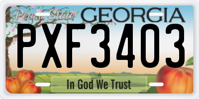 GA license plate PXF3403