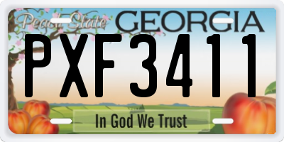 GA license plate PXF3411