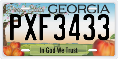GA license plate PXF3433