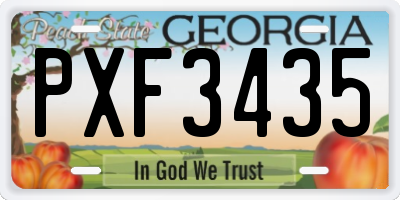 GA license plate PXF3435