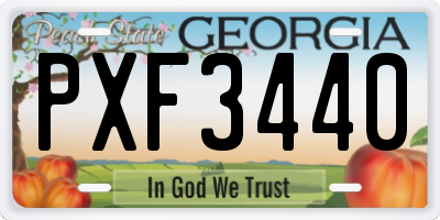 GA license plate PXF3440