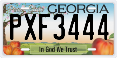 GA license plate PXF3444