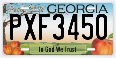 GA license plate PXF3450