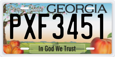 GA license plate PXF3451