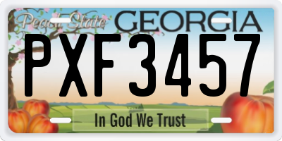 GA license plate PXF3457