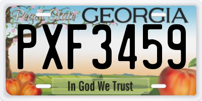 GA license plate PXF3459