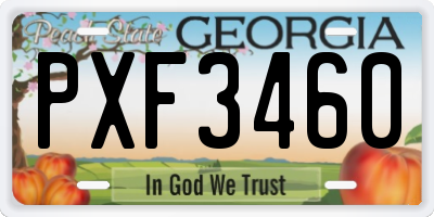 GA license plate PXF3460