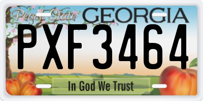 GA license plate PXF3464