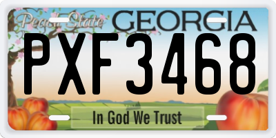 GA license plate PXF3468