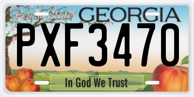 GA license plate PXF3470