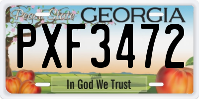GA license plate PXF3472