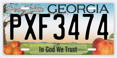 GA license plate PXF3474