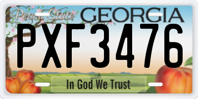 GA license plate PXF3476