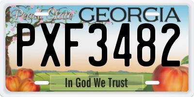 GA license plate PXF3482