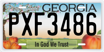GA license plate PXF3486