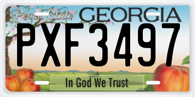 GA license plate PXF3497