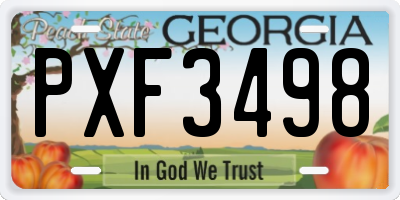 GA license plate PXF3498