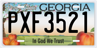 GA license plate PXF3521