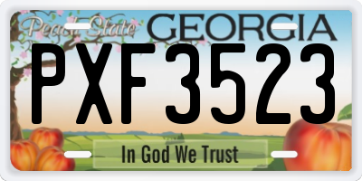 GA license plate PXF3523