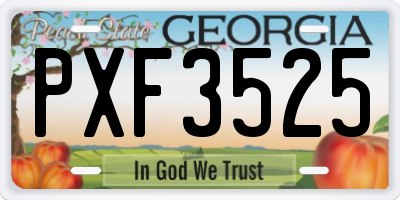 GA license plate PXF3525