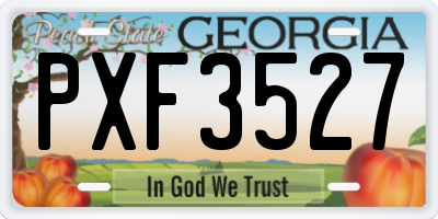 GA license plate PXF3527