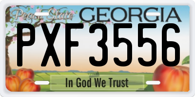 GA license plate PXF3556
