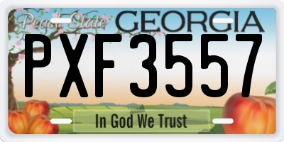 GA license plate PXF3557