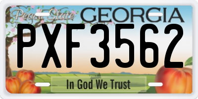 GA license plate PXF3562