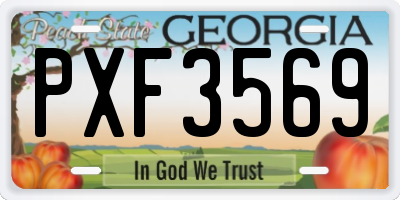 GA license plate PXF3569