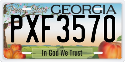 GA license plate PXF3570
